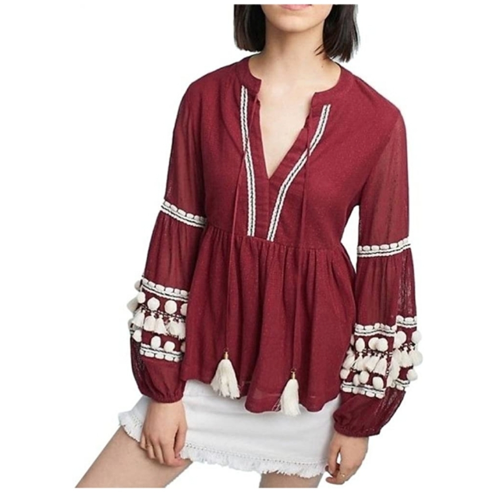 Anthropologie Nisha Peasant Top by Vineet Bahl